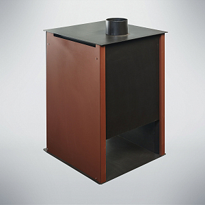 Печь-Камин Варвара "ГАРМОНИЯ 105 ТЕРРАКОТ" (Стальная 3D футеровка)