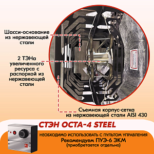 03 Каменка СТЭН octa-4 STEEL 2000х2000